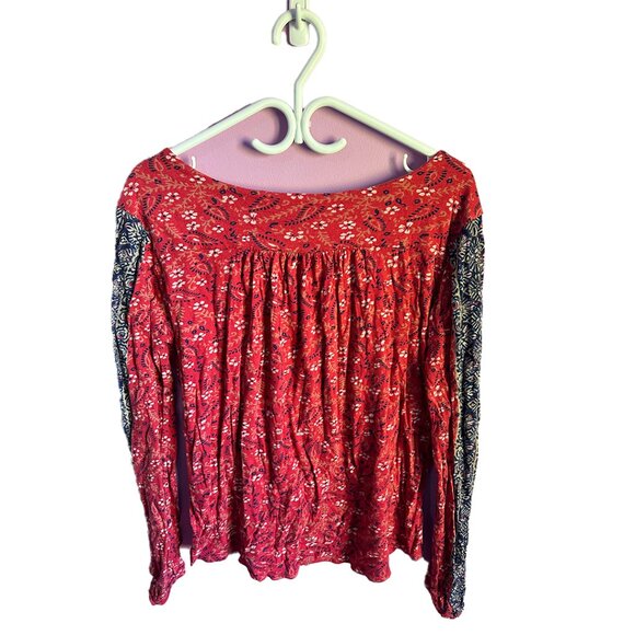 lucky brand red boho print shirt - Picture 2 of 3
